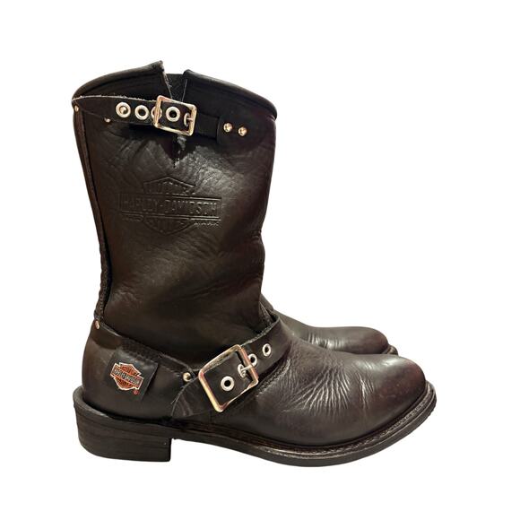 Rare VTG Harley-Davidson Size 9 Women’s Soft Black Leather Pull On Boots - Picture 14 of 14